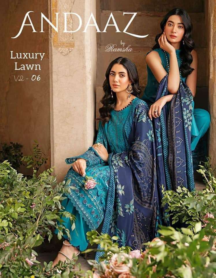 Ramsha Andaaz Luxury Embroidered Lawn Collection 2023 Vol 06